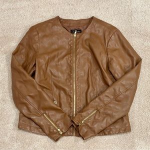 Faux leather jacket (tan) - M